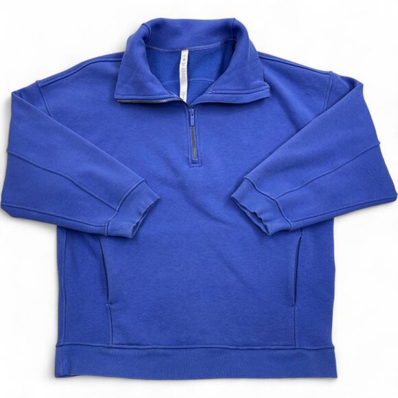 Lululemon Scuba Funnel Half Zip Blue Sweatshirt Pullover Pockets Women's XS - Picture 12 of 12